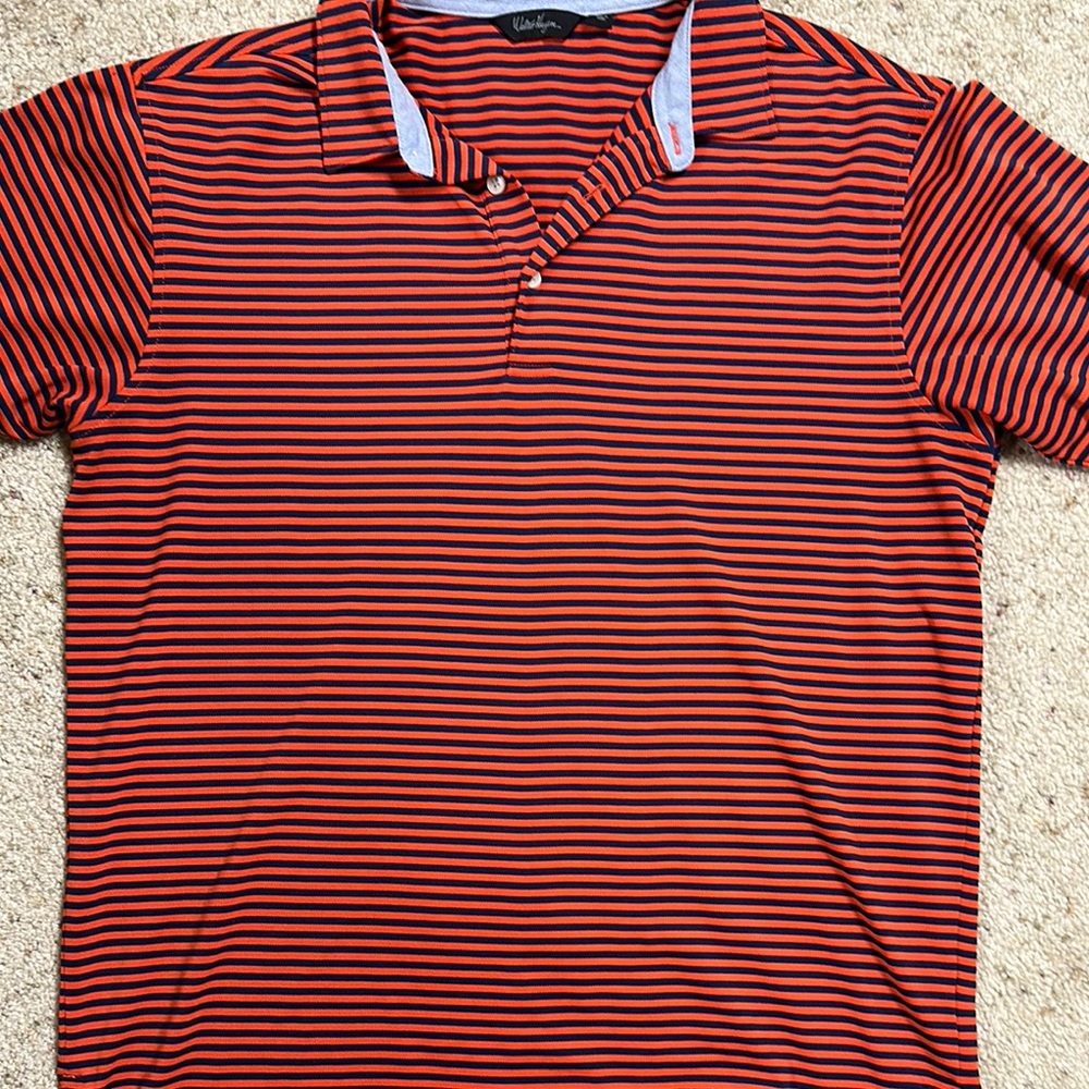 Walter Hagen Navy and Orange Polo Shirt